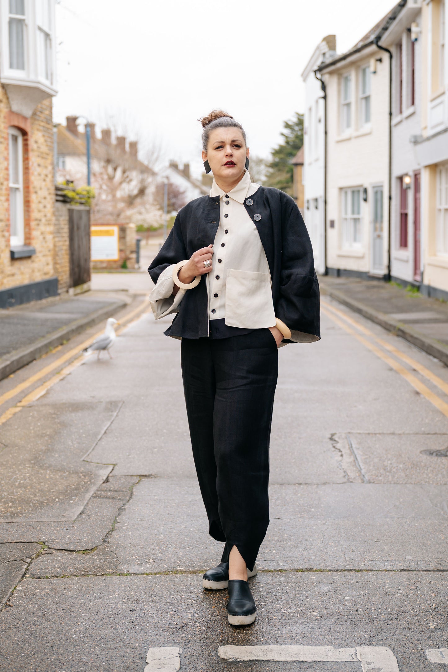 BACI - Split-hem Linen Trousers