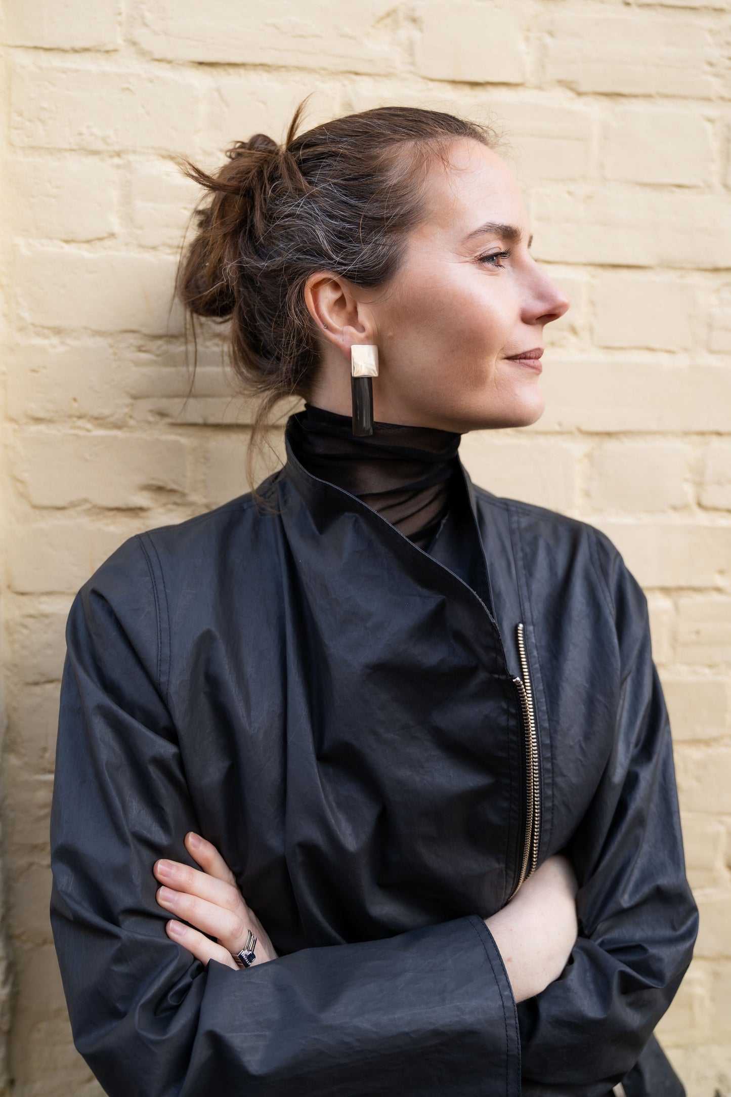 Coated Cotton Zip Jacket