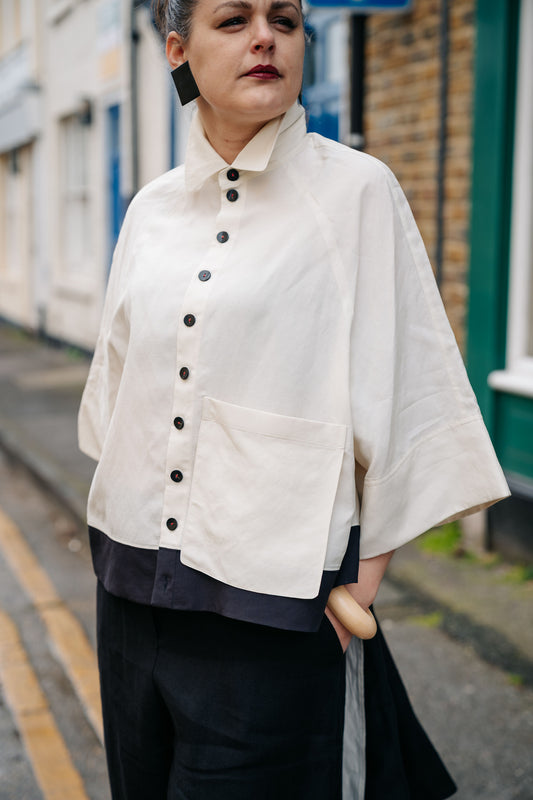 Black Edged Ivory Shirt