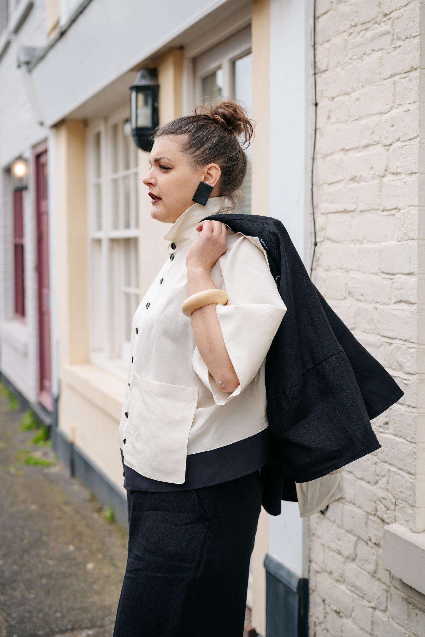 Black Edged Ivory Shirt