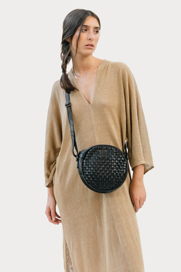 WOVEN - Round Crossbody Bag
