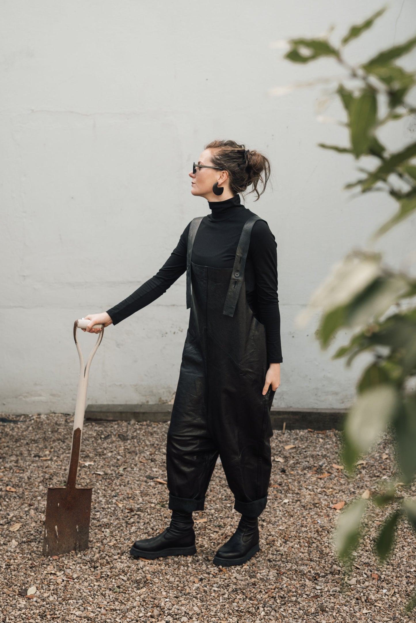 Flat Hoop Earrings - Black Wood