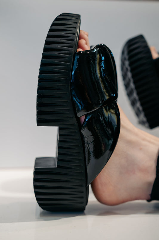 4CCCCEES - Black Patent Sandals