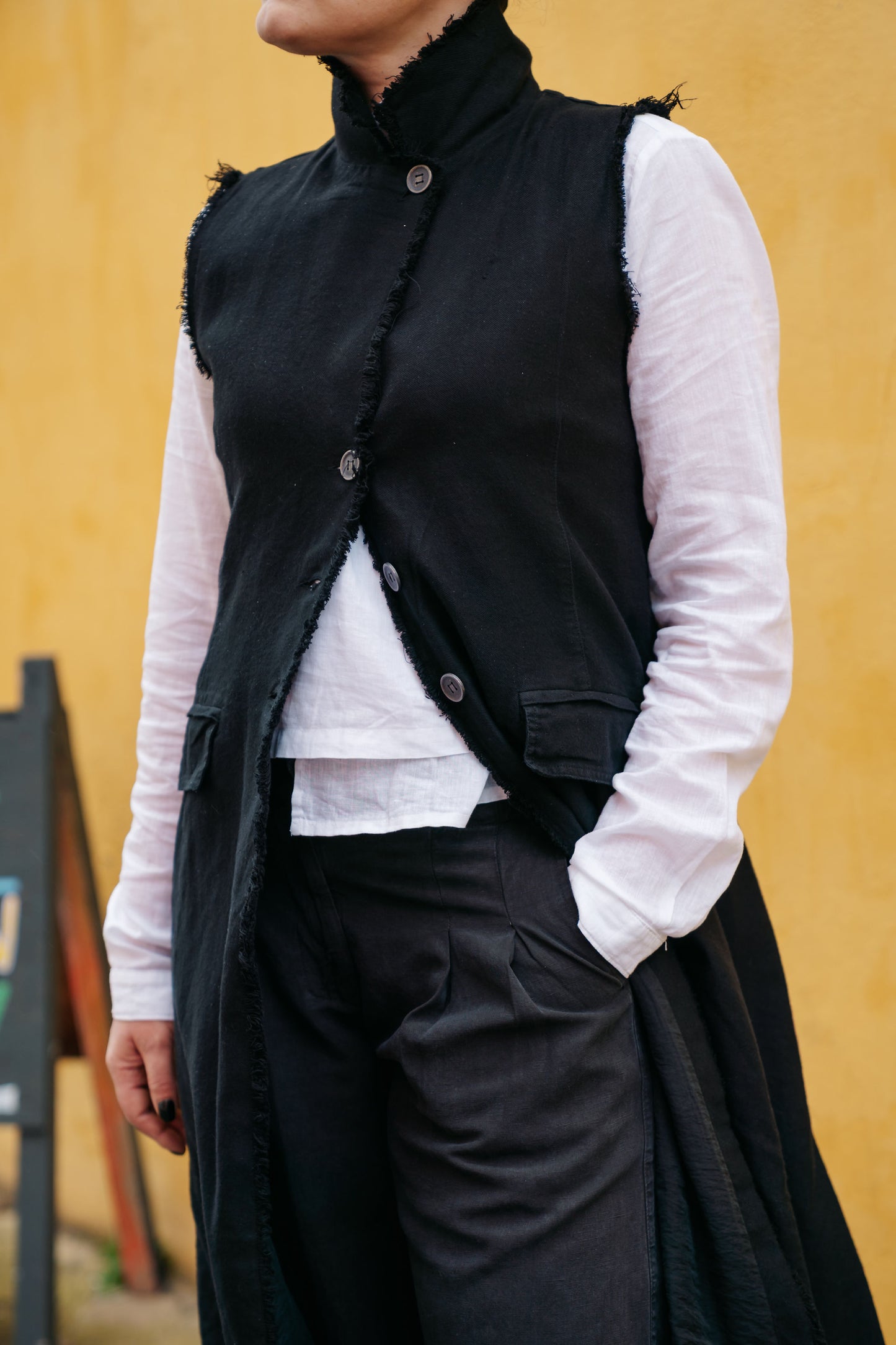 BACI - Black Longline Waistcoat