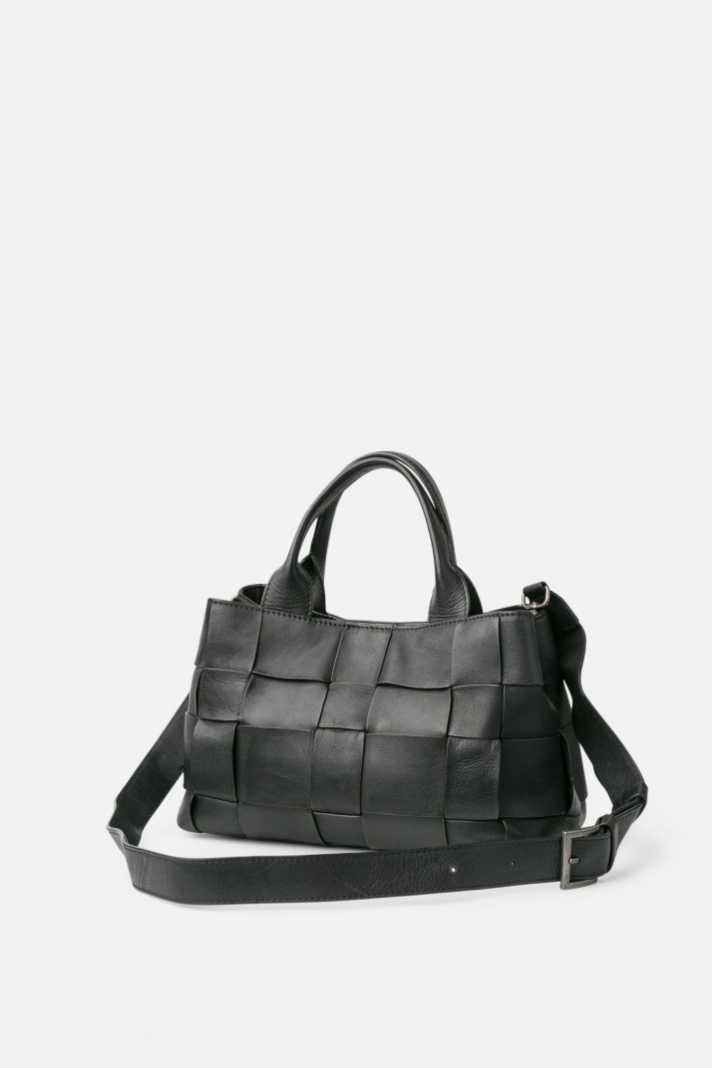 WANN - Black Large Weave Handbag