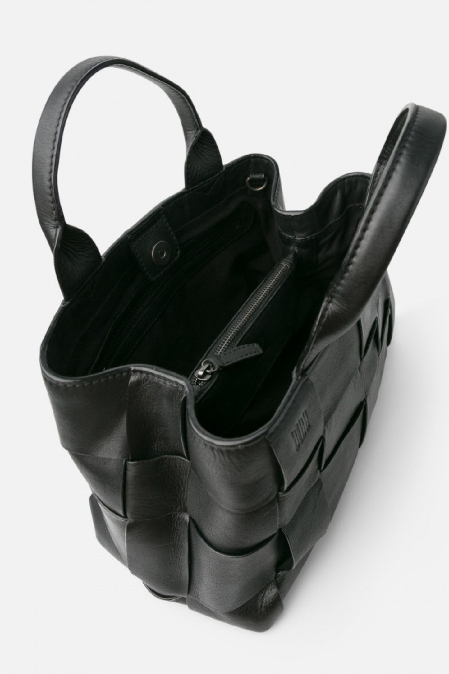 WANN - Black Large Weave Handbag