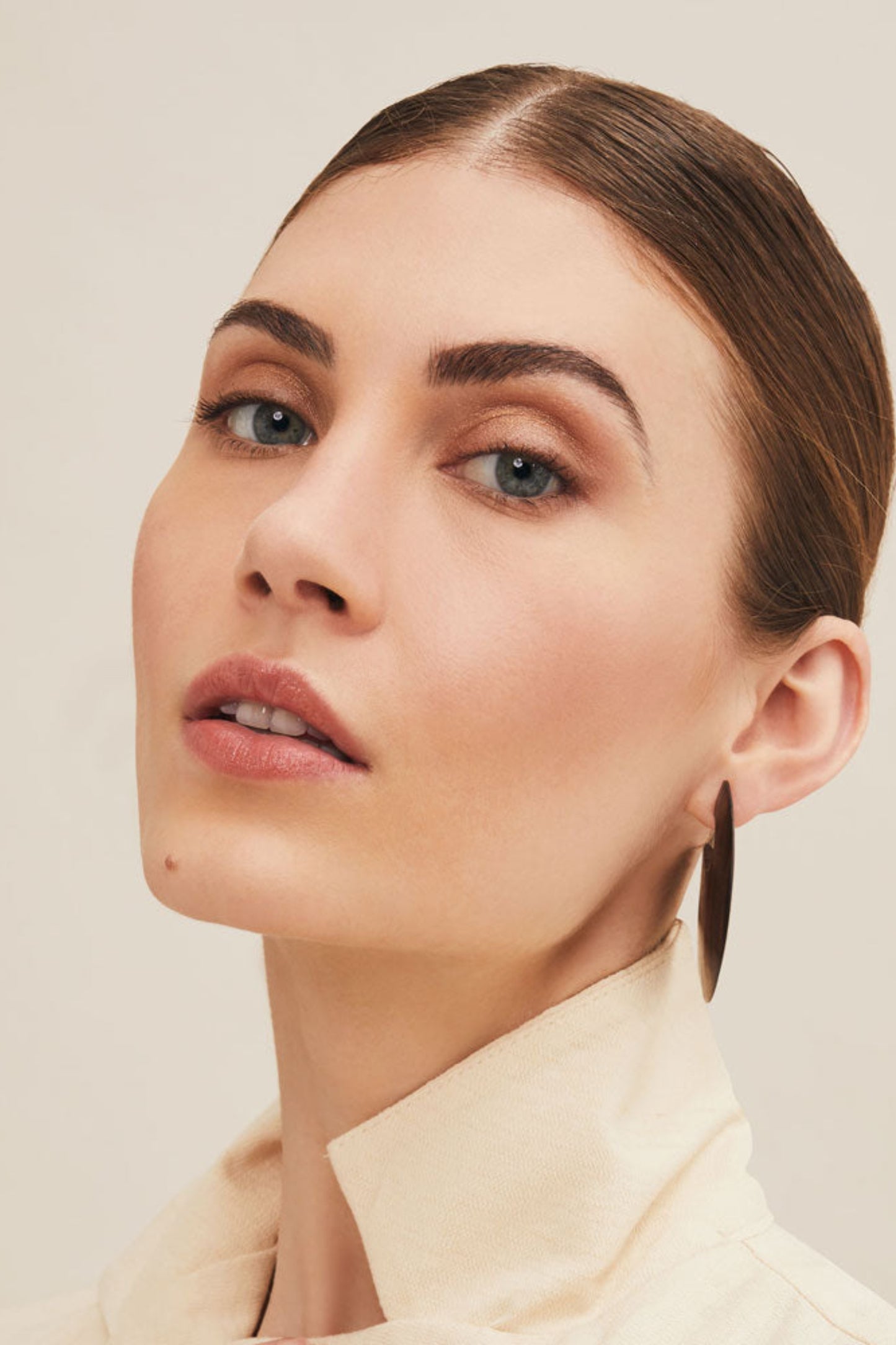 Flat Hoop Earrings - Wood