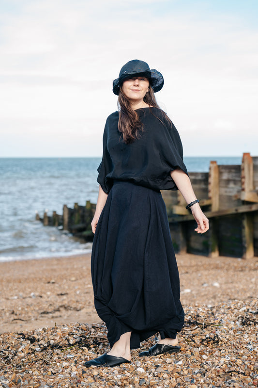 Black Cotton Paloma Skirt