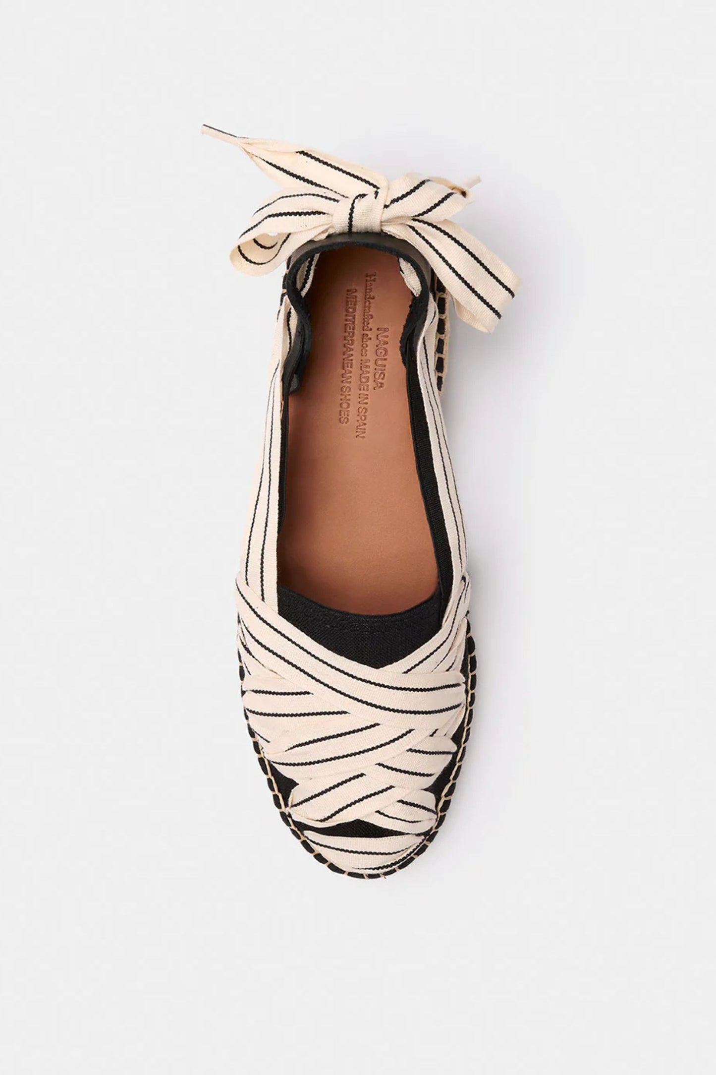 Black Stripe Ribbon Espadrilles