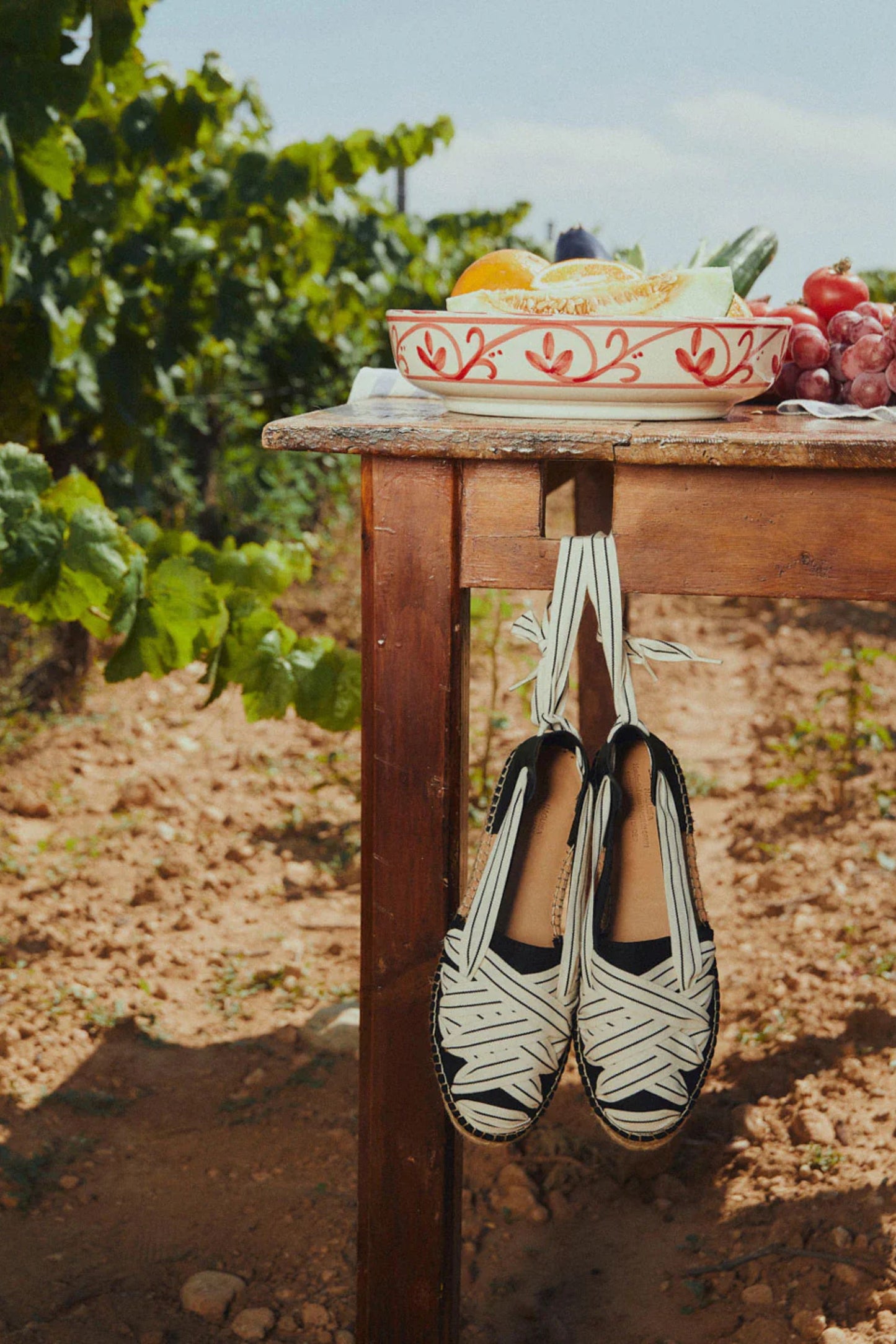 Black Stripe Ribbon Espadrilles