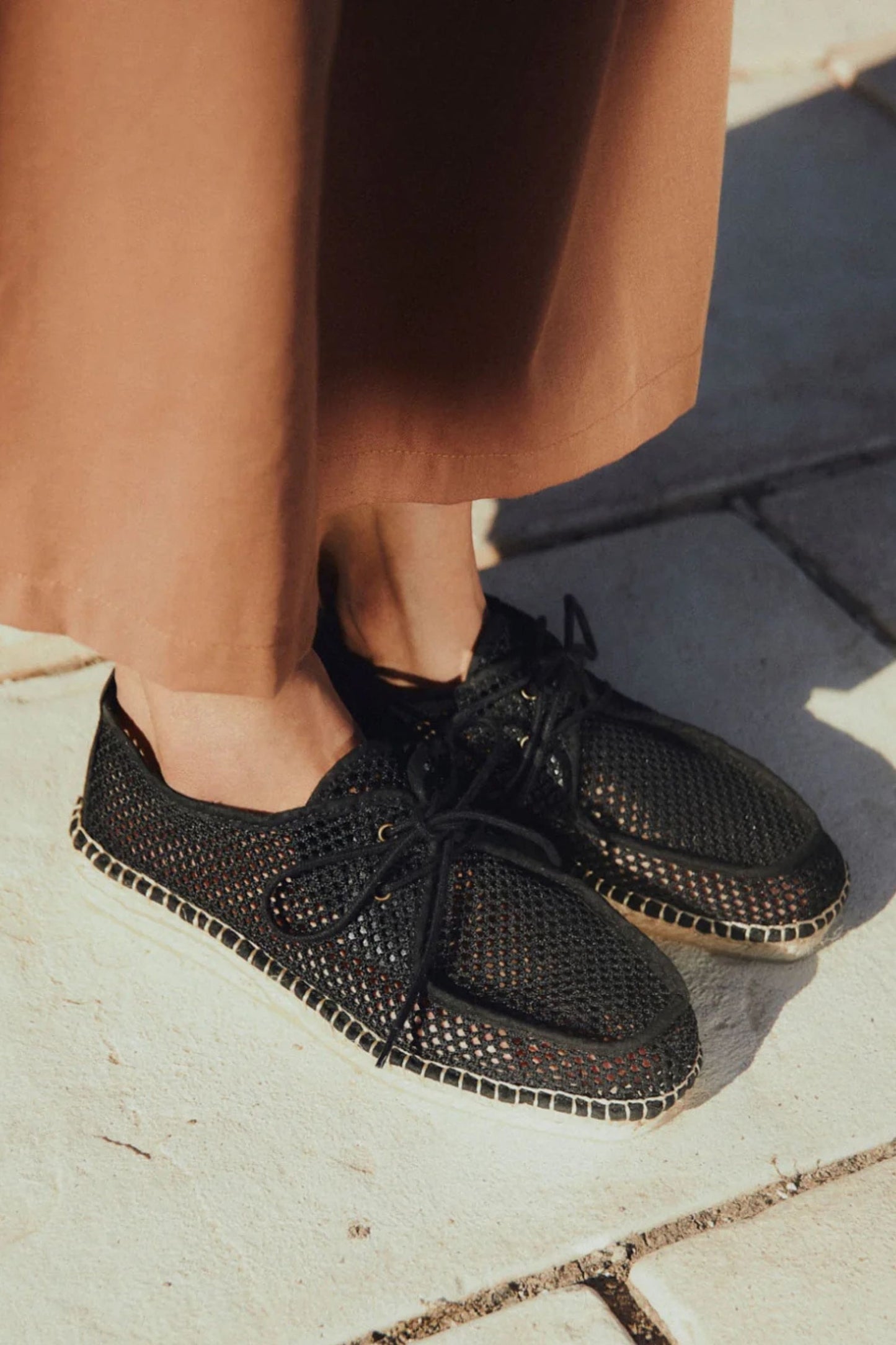 Black Mesh Wallabees