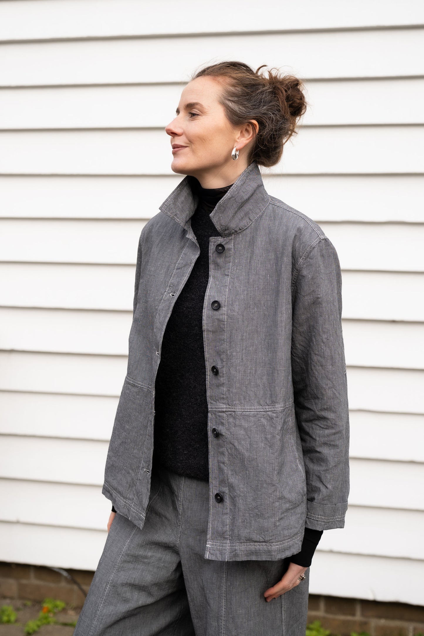 OSKA - Linen Cotton Houndstooth Jacket 514