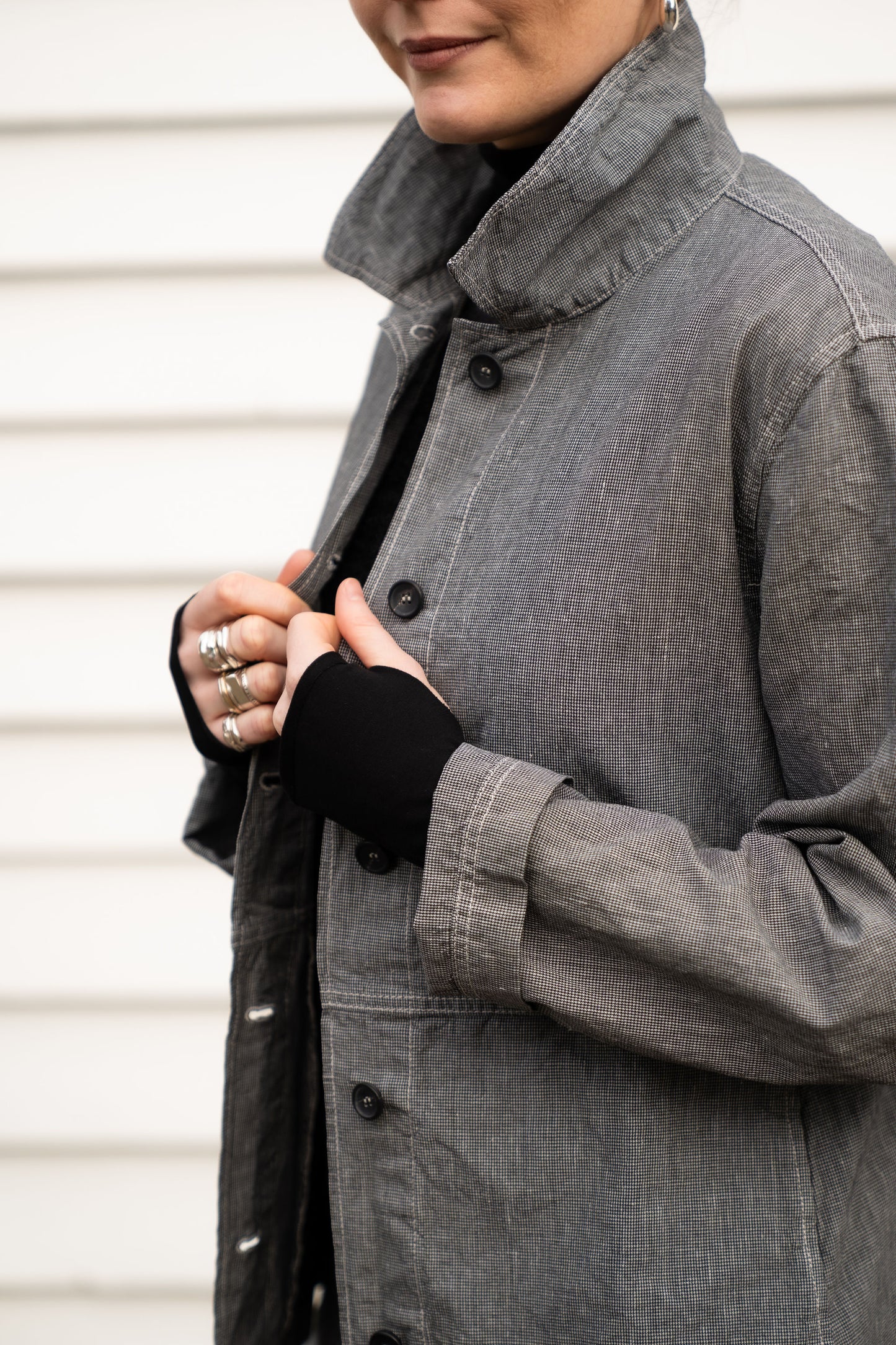OSKA - Linen Cotton Houndstooth Jacket 514