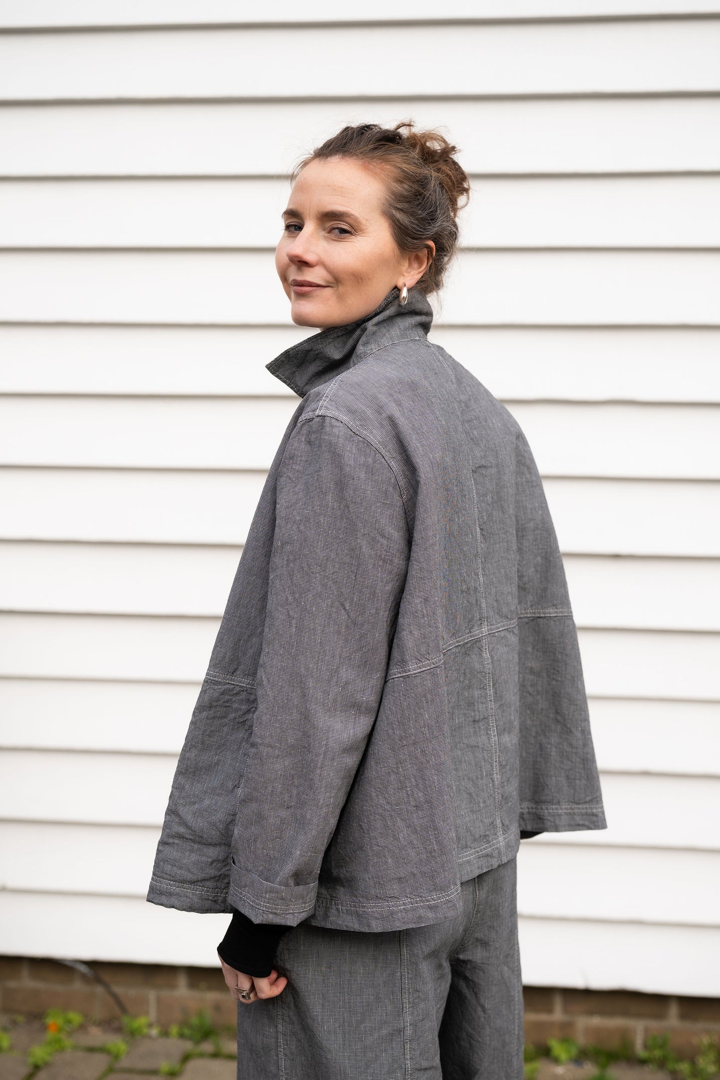 OSKA - Linen Cotton Houndstooth Jacket 514