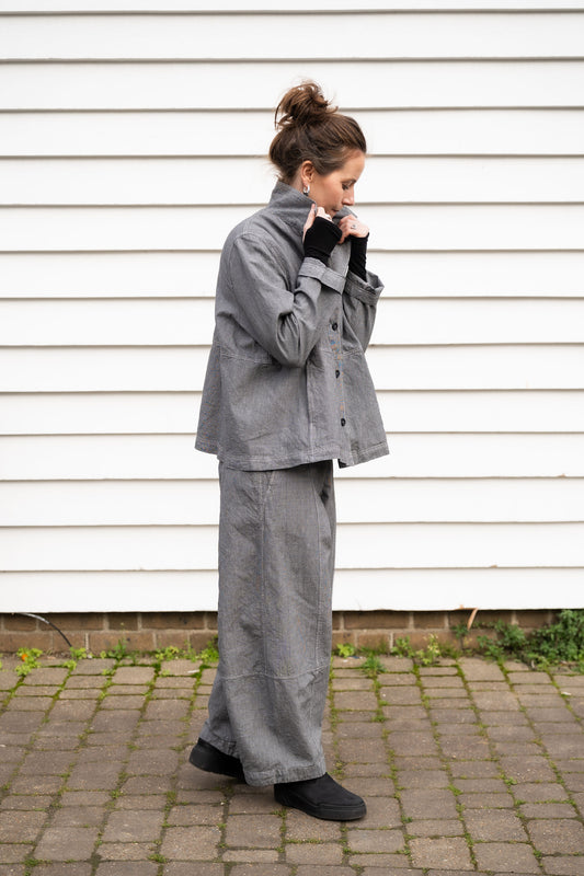 OSKA - Linen Cotton Houndstooth 522 Trousers