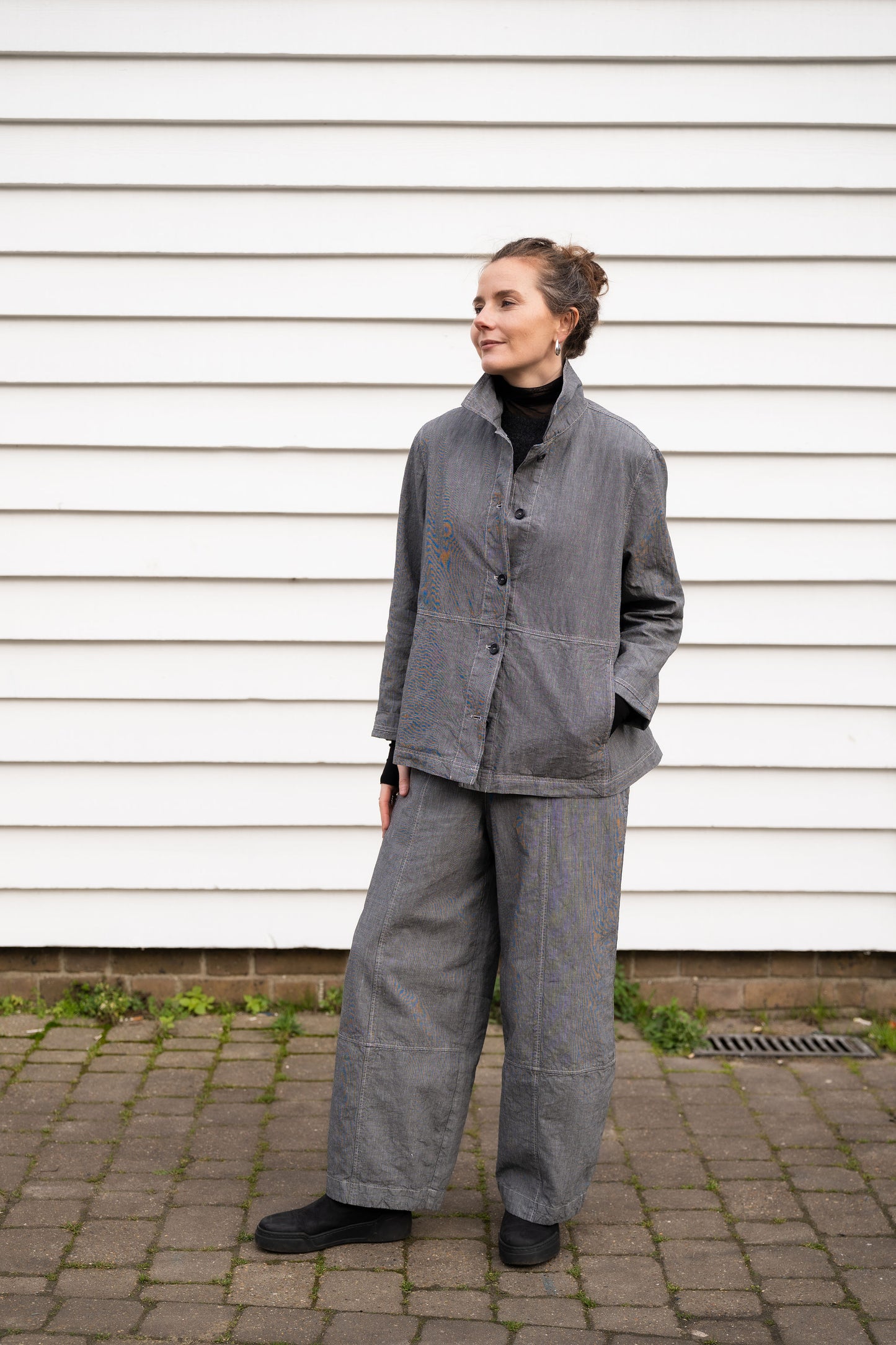 OSKA - Linen Cotton Houndstooth 522 Trousers