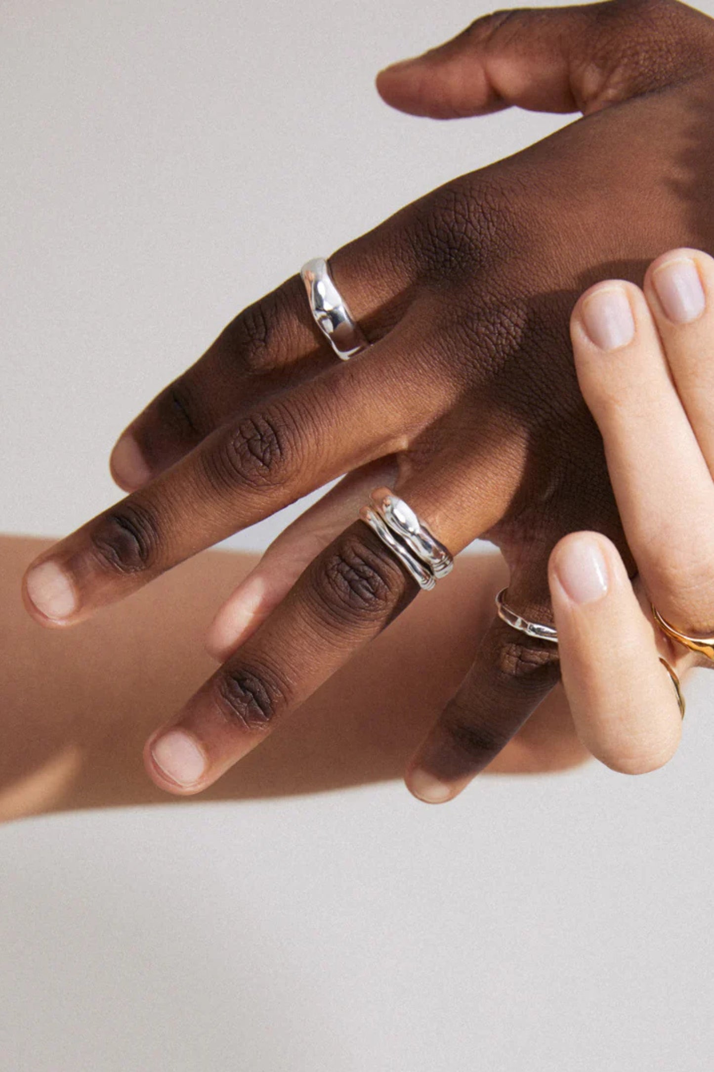 4-in-1 Silver Ring Set