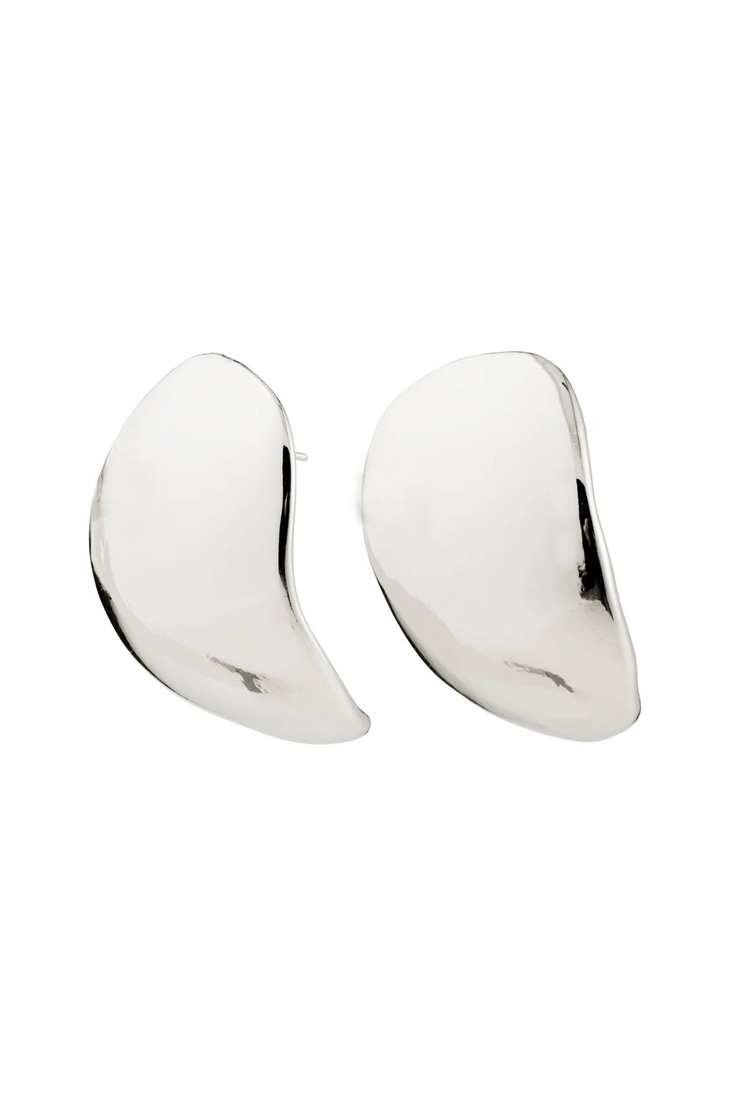 Big Curl Silver Earrings