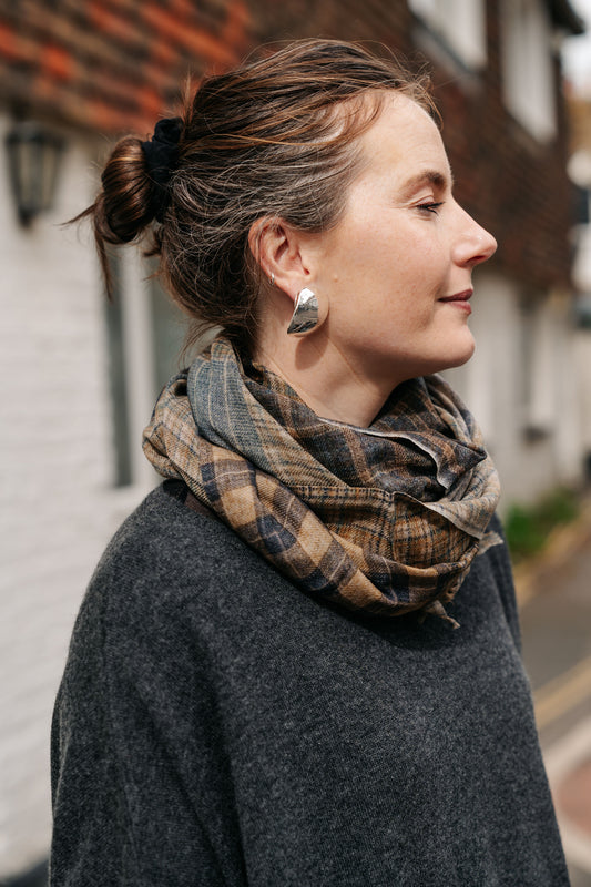 Big Curl Silver Earrings