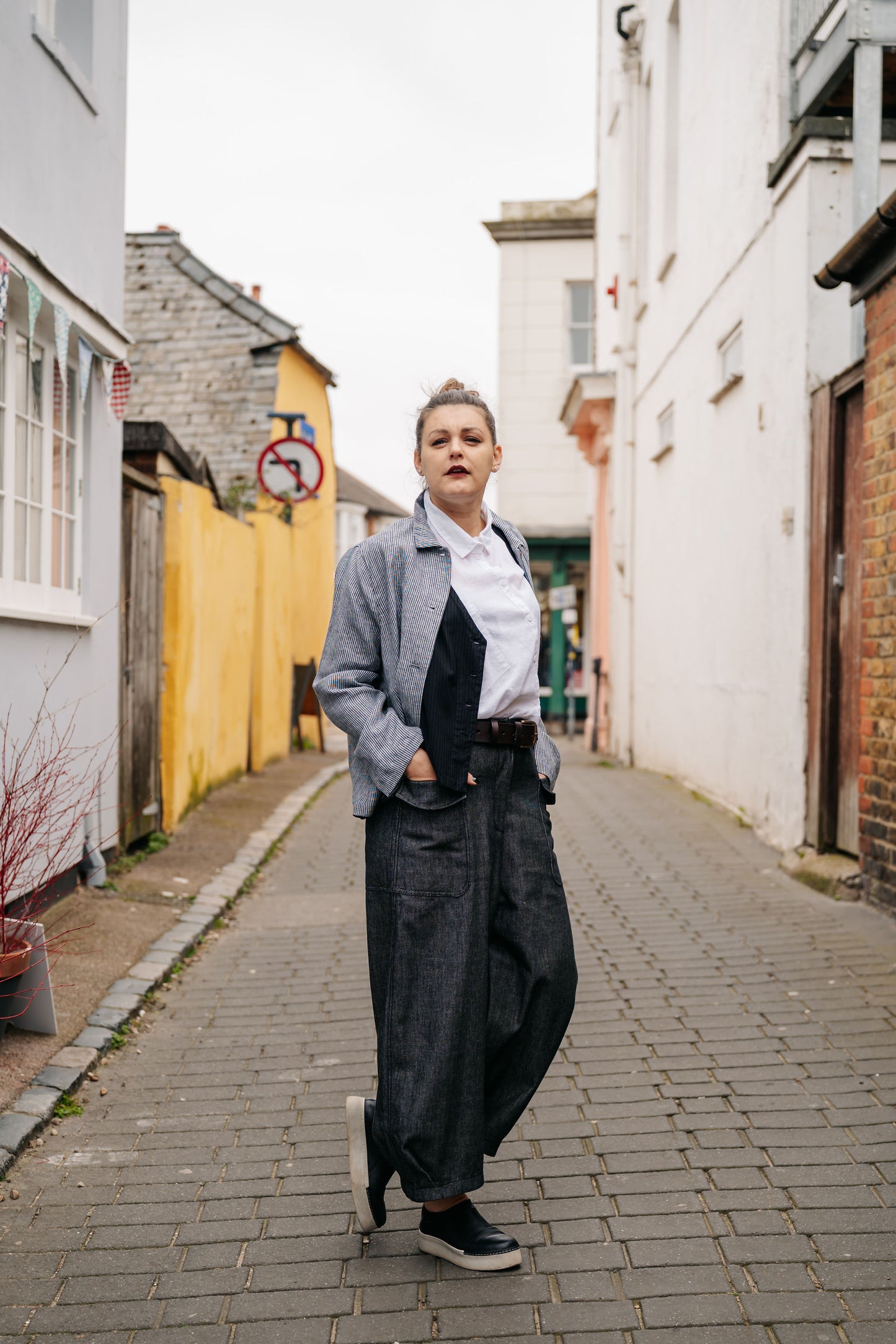 Black Wash Barrel Denim Trousers