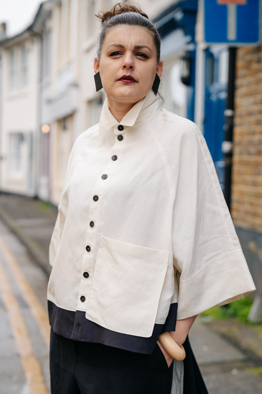 Black Edged Ivory Shirt