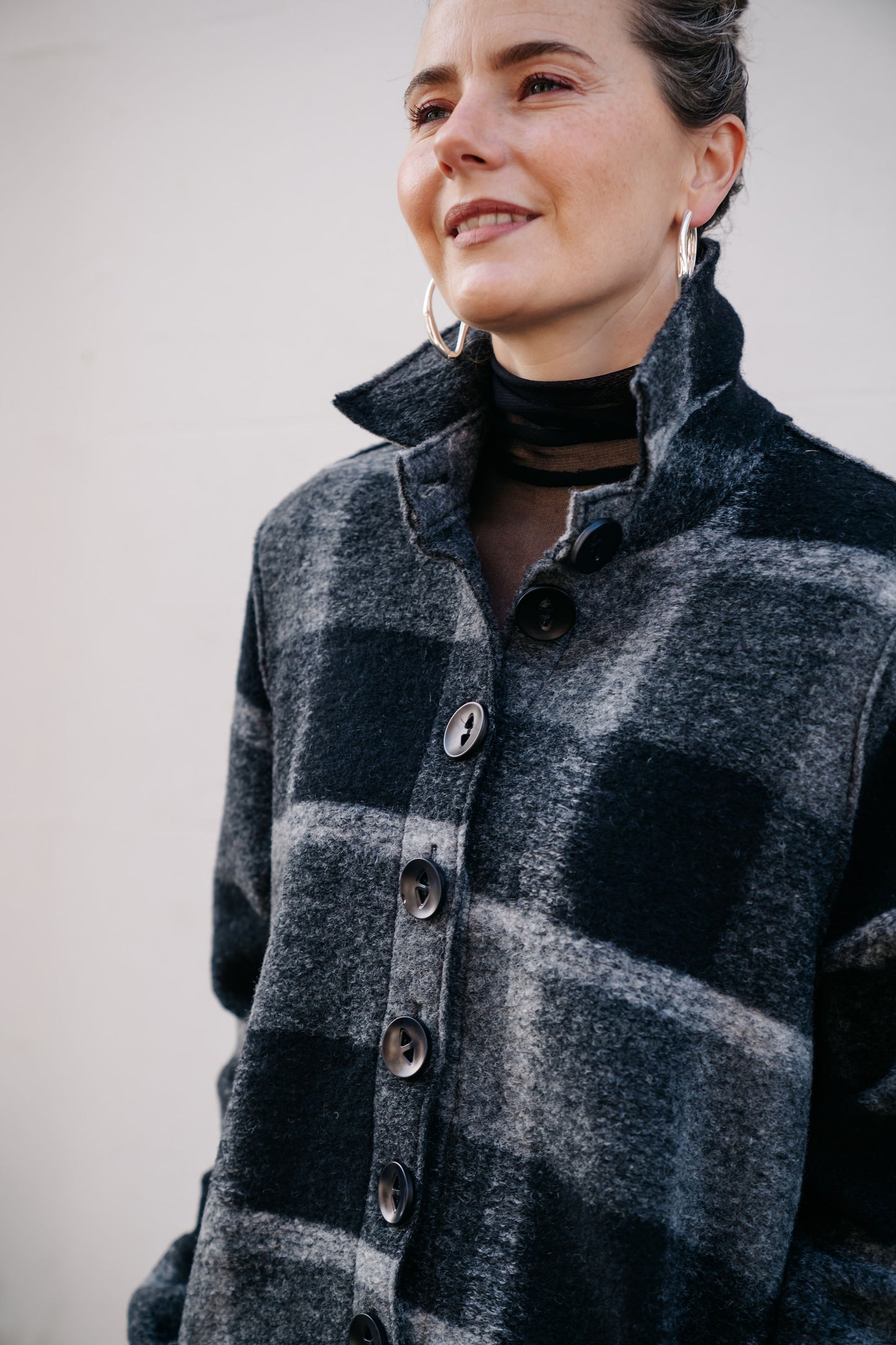 THING - Check Boiled Wool Shirt Jacket