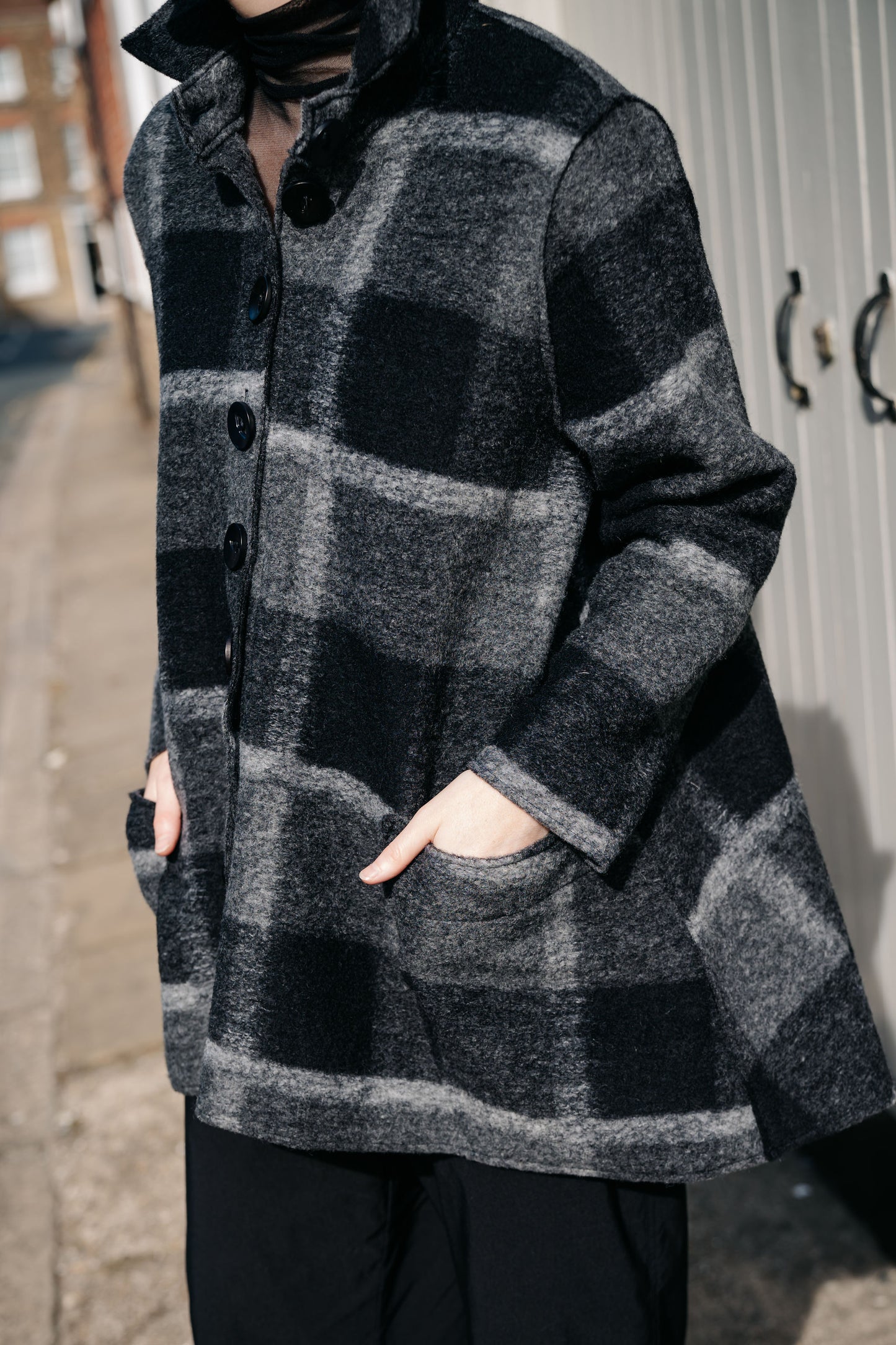 THING - Check Boiled Wool Shirt Jacket