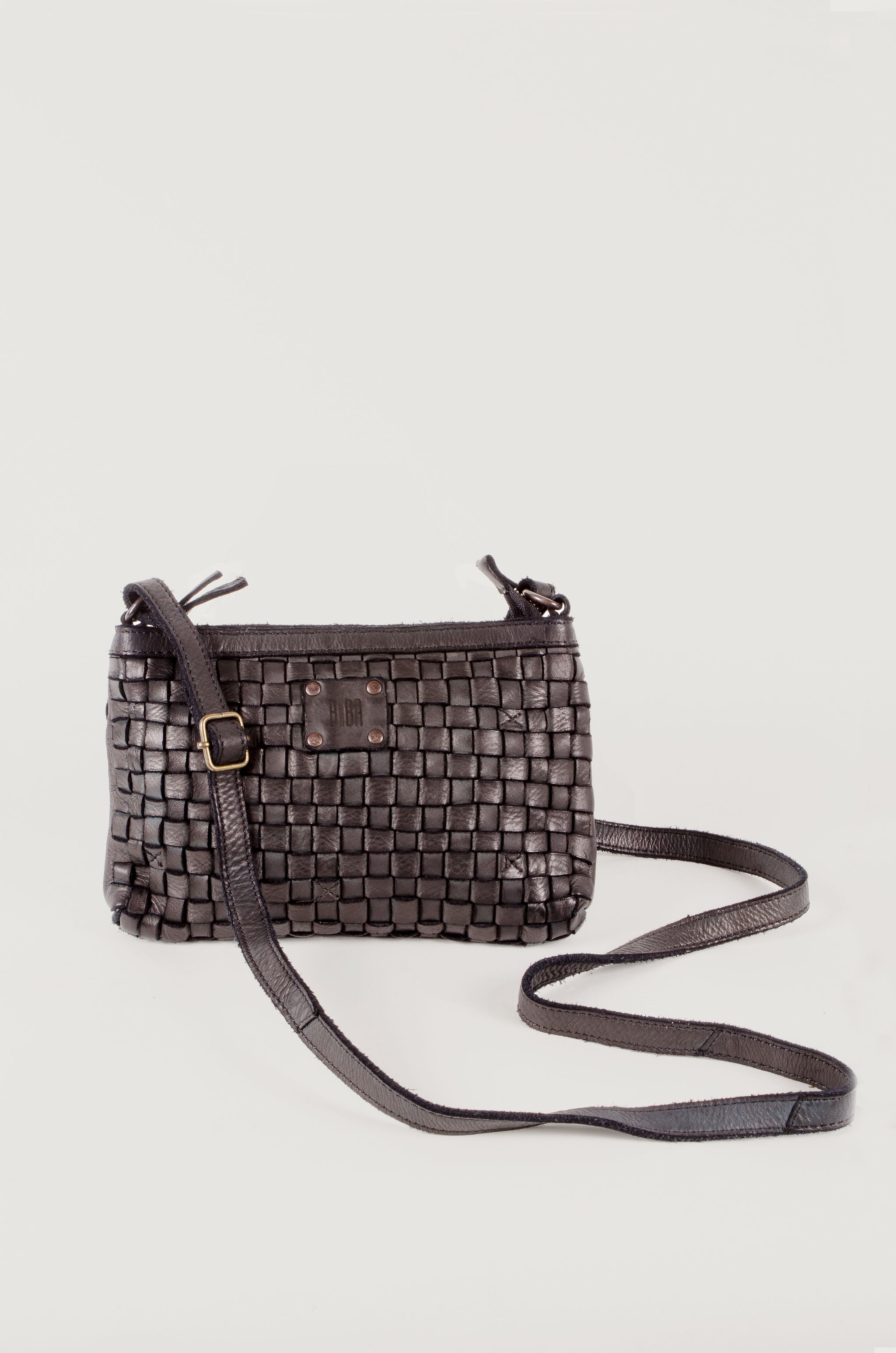 & Other Stories leather and suede braided cross body bag in black | ASOS